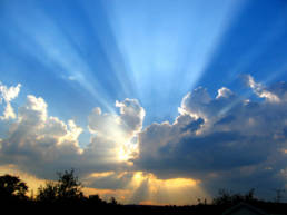 Morning sky sun rays