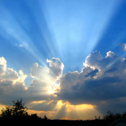 Morning sky sun rays