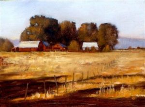 red barn painting in Idaho