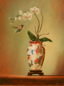 Hummingbird & White Orchids ©2010 LMcNee