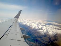 flying over New Zealand mountains