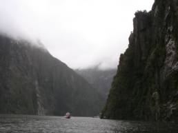 boating on milford sound fjord-land new zealand