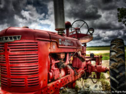 red farm tractor