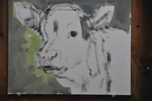calf oil sketch