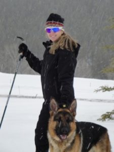 cross country skiing with german shepherd