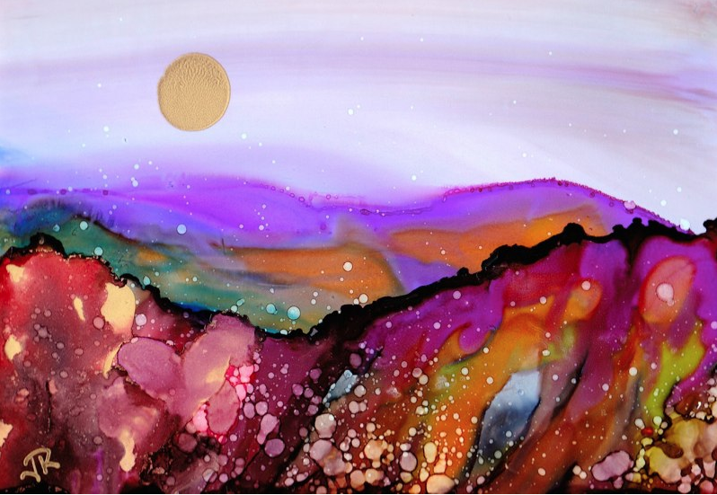 June Rollins alcohol ink painting