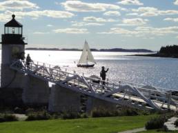 Lighthouse sailboat Maine