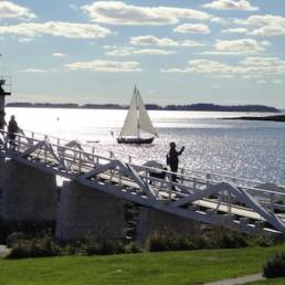 Lighthouse sailboat Maine