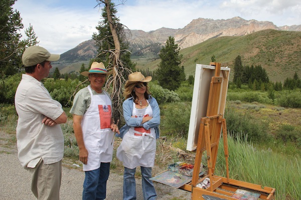 plein air painting in front of live audience