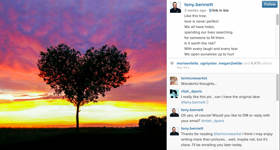 3 Secret Tips from Instagram Superhero Tony Bennett