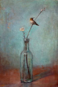 Glass Bottle and Hummingbird 18x12 600px