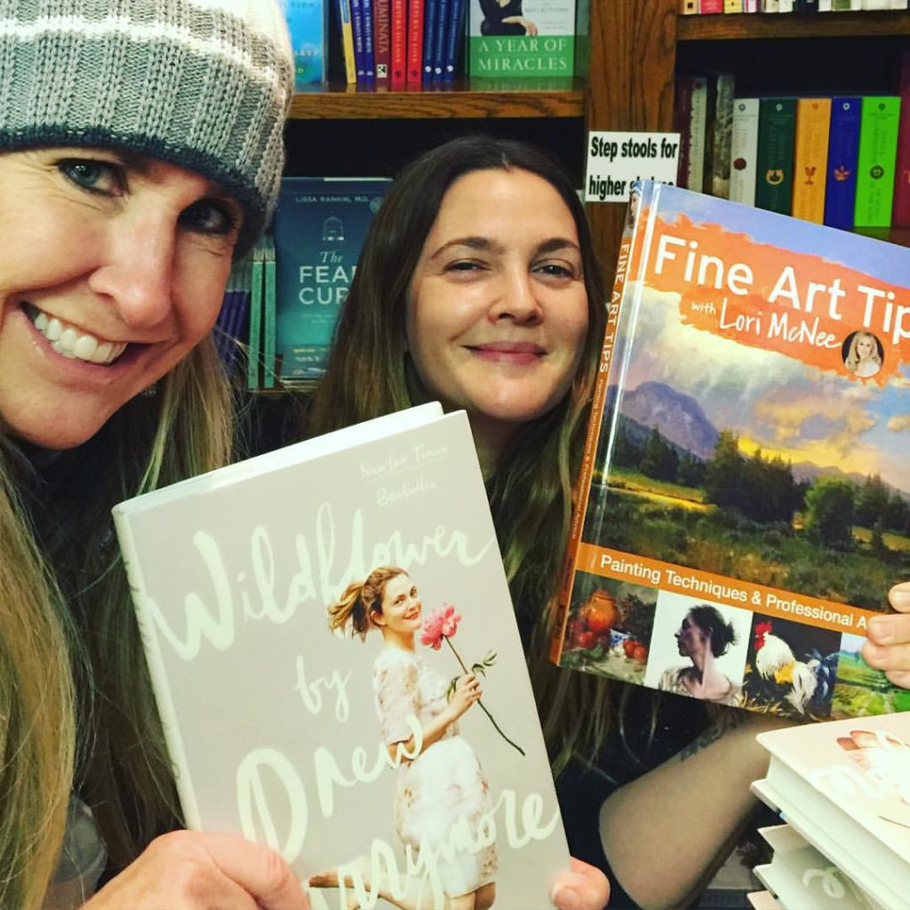 Social Media Workshop! Secrets to Grow Your Art Business in 2016 (Lori McNee pictured with Drew Barrymore)