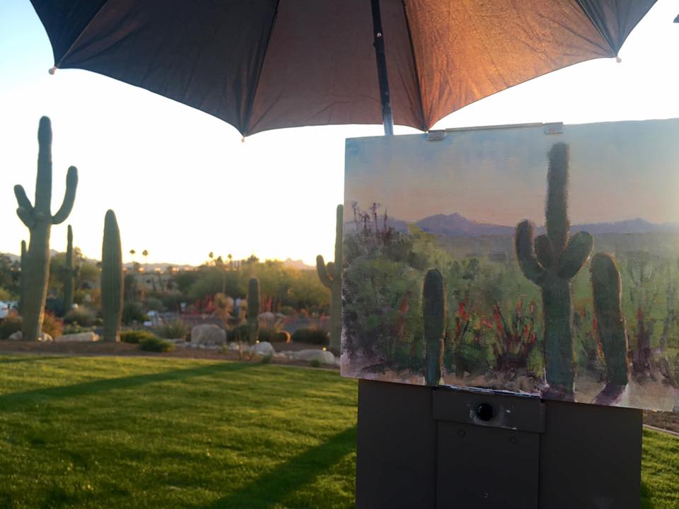 Painting on location in Tucson by Lori McNee