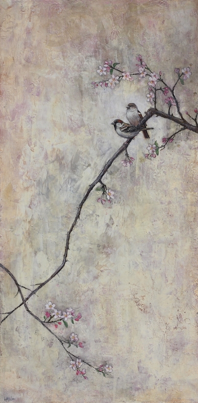 ©2016 Lori McNee, Spring at Last, 48x24, encaustic on cradled birch panel