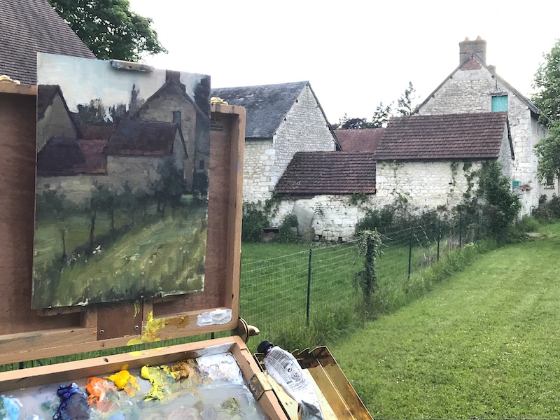 Landscape painting in Monet's Garden