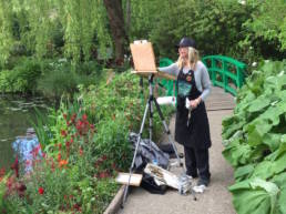 Lori at Monet's pond