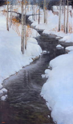 River with snow banks