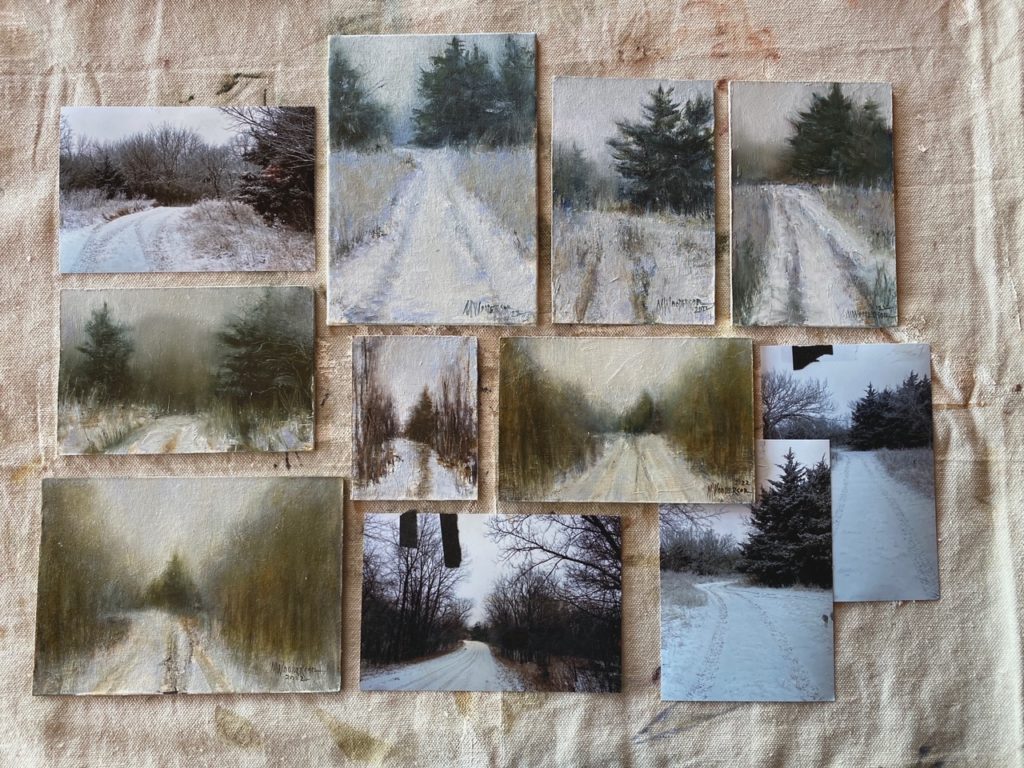 Charming Oil Paintings on Watercolor Postcards